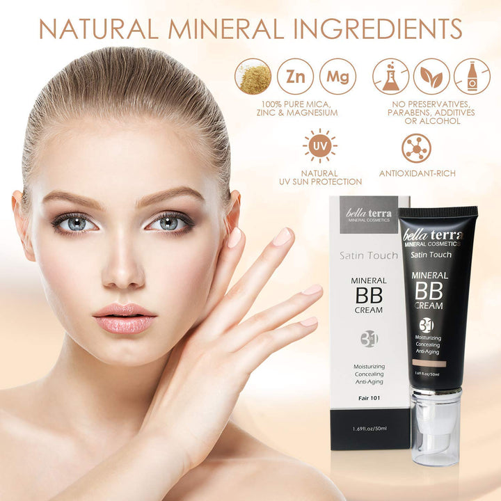 Bellaterra Cosmetics BB Cream - Base mineral hidratante tintada, to...