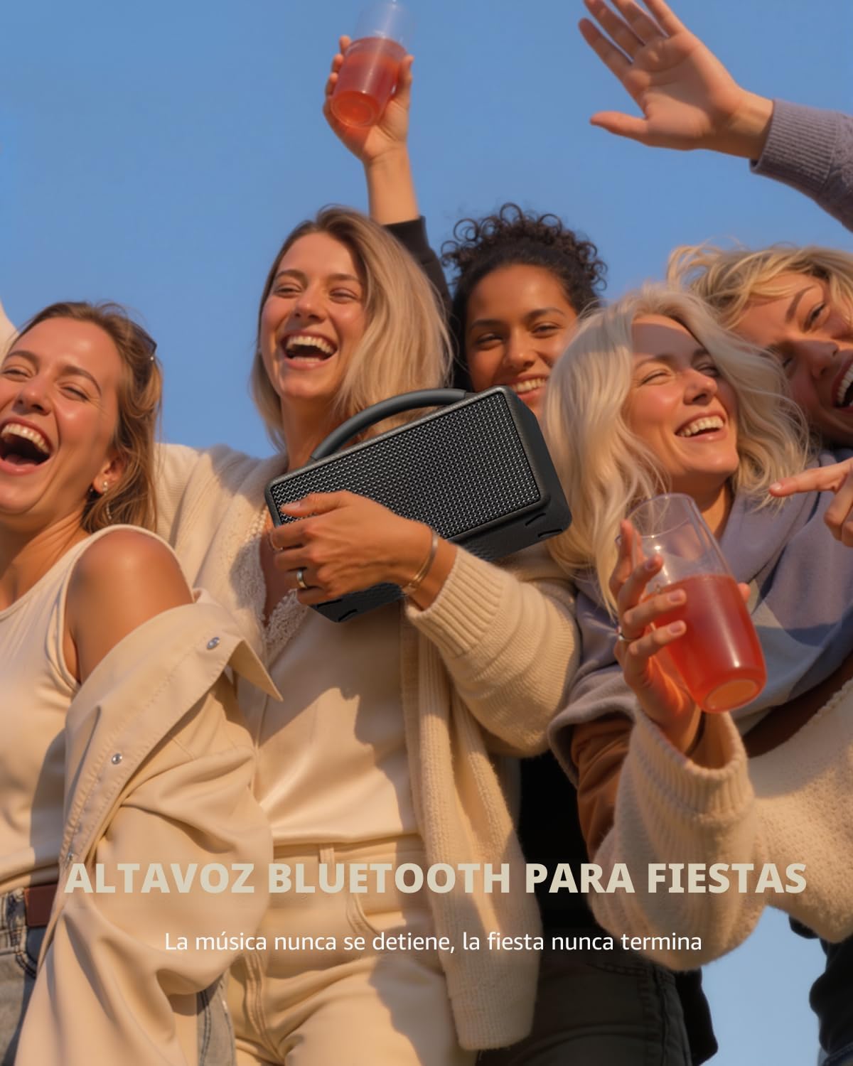 DINDIN Altavoz Bluetooth Portátil: 80W (Pico), 20H Tiempo de Reprod...