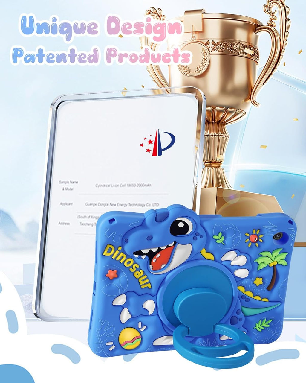 Boaretiu - Funda para tablet con diseño de dinosaurio, para iPad A16 de 11 pulgadas, 10.9 pulgadas, color azul