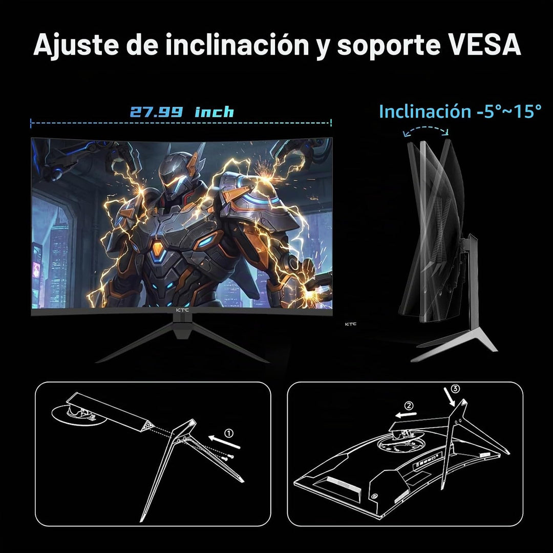 KTC Monitor curvo para juegos de 32 pulgadas y 240 Hz, FHD 1080P 15...