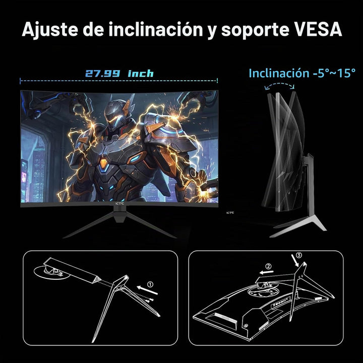 KTC Monitor curvo para juegos de 32 pulgadas y 240 Hz, FHD 1080P 15...