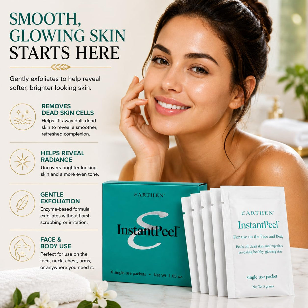 Earthen - Paquete de 2 paquetes exfoliantes instantáneos, exfoliant...