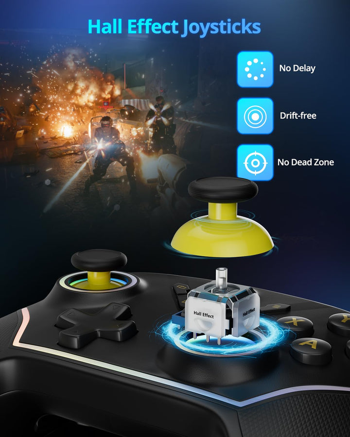 Multi-Platform Wireless Controller, PC Gaming Controller with 2.4G...