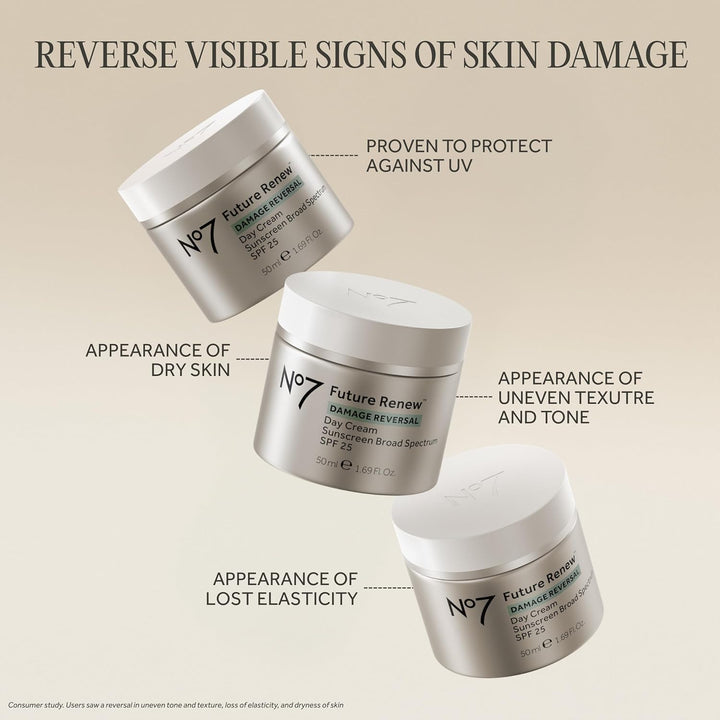 No7 Future Renew Damage Reversal Crema facial con SPF 25 \u2013 Hid...