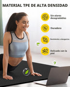 CAMBIVO Esterilla de Yoga Grande (6' x 4'), Alfombrilla de Entrenamiento Extra Ancha para Hombres y Mujeres, Esterilla de Yoga Gruesa de 1/3 y 1/4 Pulgadas, Alfombrillas de Ejercicio para