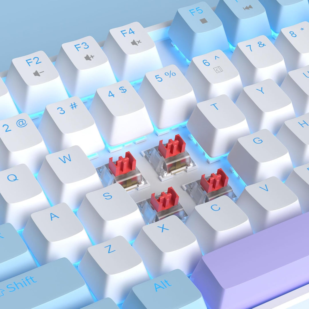 MageGee Teclado mecánico 75% para juegos, interruptor rojo, retroil...