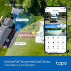 Tapo Cámara de seguridad de 2K 3MP con lente dual para interiores\/...