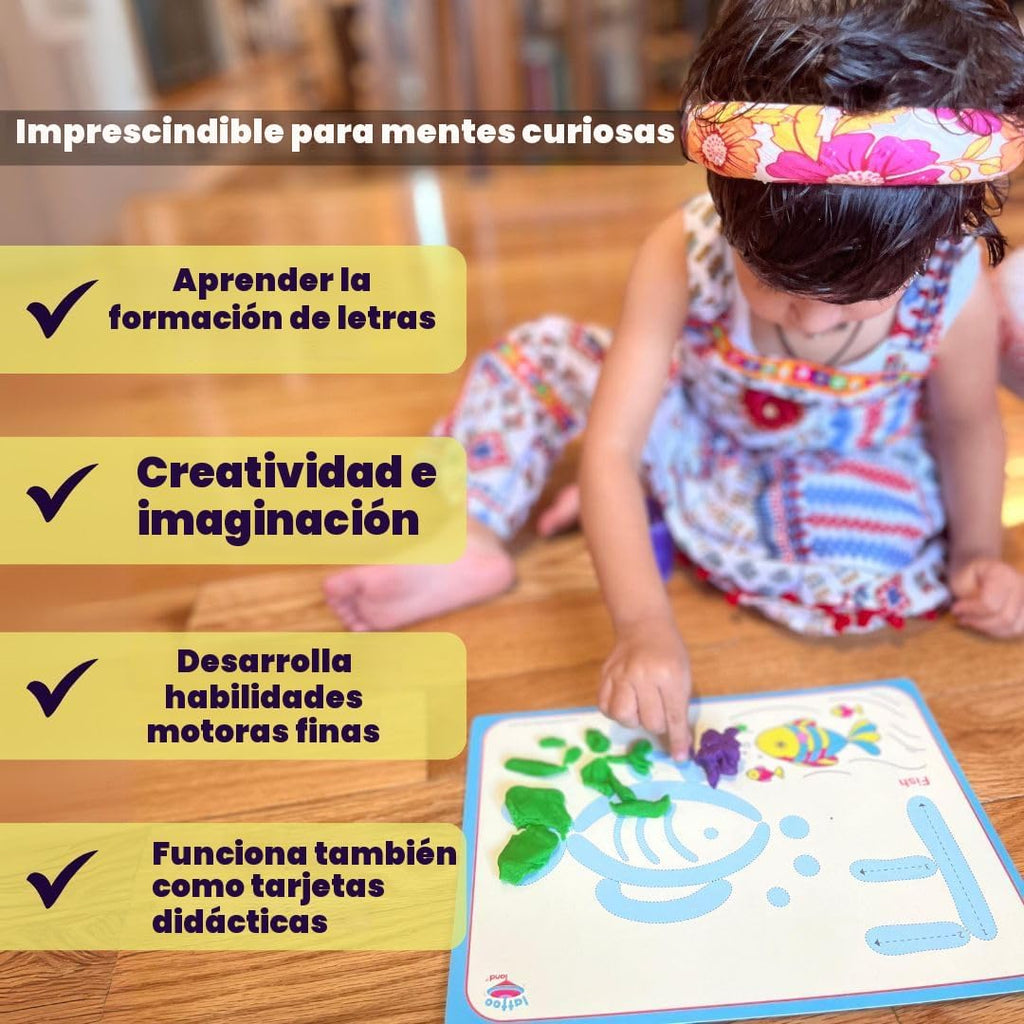 Fieltro de Alfabeto y Números para Trazado de Letras | 36 Tarjetas de Actividad para Arcilla, Plastilina, Marcador | Aprende ABC, Números y Formas | Tarjeta Educativa Montessori para Niños en