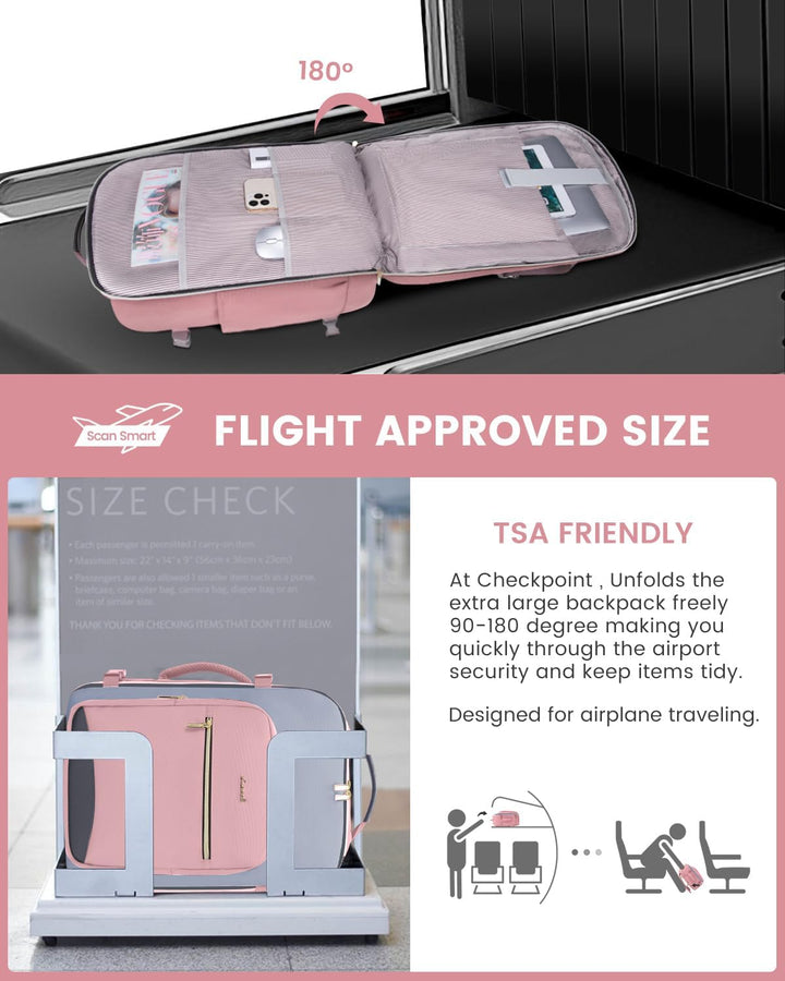 LOVEVOOK Mochila de viaje de 50 litros para mujeres y hombres, equi...