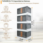 Caja de almacenamiento, Gabinete de plástico, 8.4 galones (32 L) cada uno, 4 packs