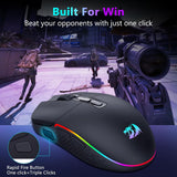Redragon Mouse inalámbrico para juegos, Bluetooth\/2.4Ghz\/USB-C, c...