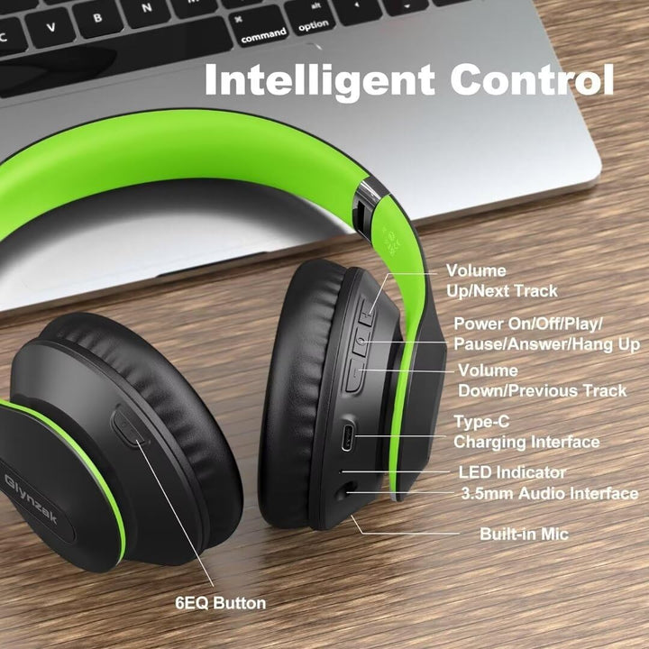 Glynzak Auriculares Bluetooth Inalámbricos Sobre La Oreja 65H Tiemp...