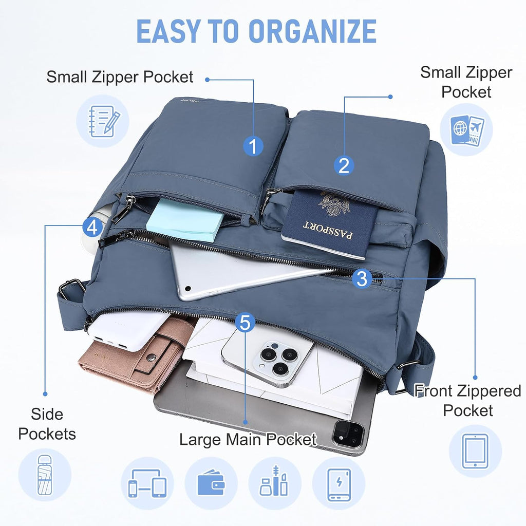 VASCHY Bolso bandolera cruzado para hombre y mujer con bloqueo RFID
