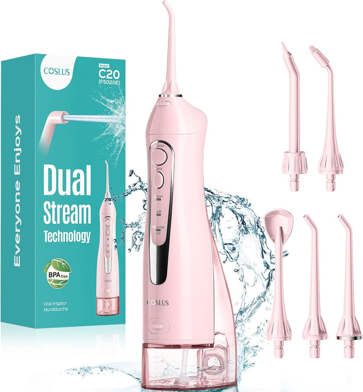 COSLUS Hilo Dental de Agua para Dientes: Irrigador Oral Portátil In...