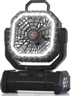 Honesorn - Ventilador de camping recargable de 20000 mAh con LED y...