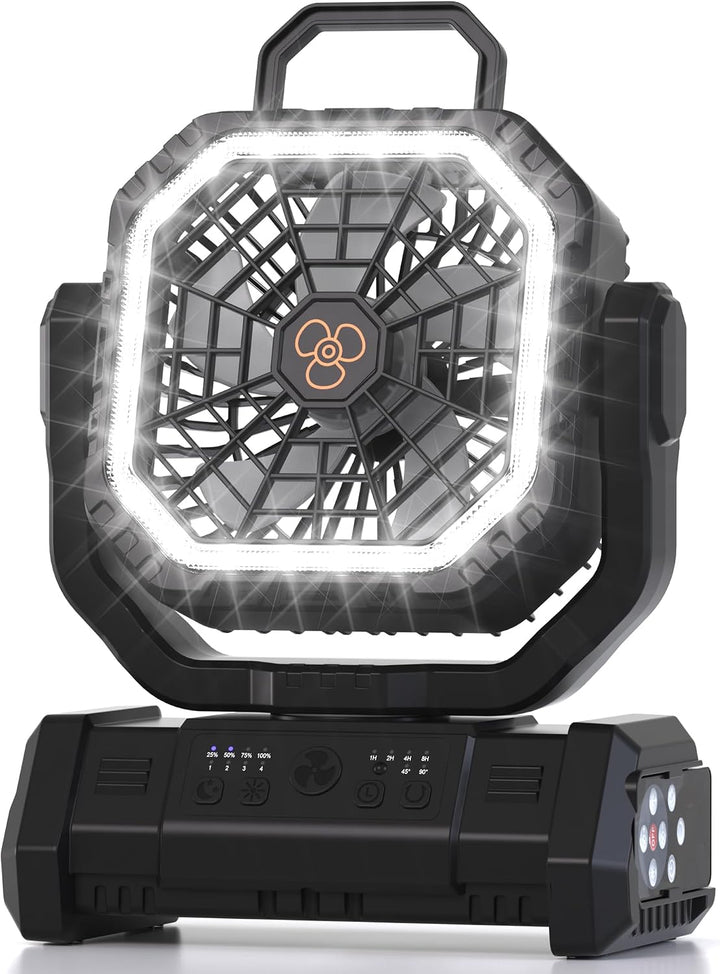 Honesorn - Ventilador de camping recargable de 20000 mAh con LED y...