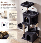 Globlazer Cat Tree Tower 2 Condo Kitten Scratching Post, F54, gris oscuro