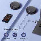 EMEET Luna Plus - Altavoz de conferencia y micrófono con 8 micrófonos