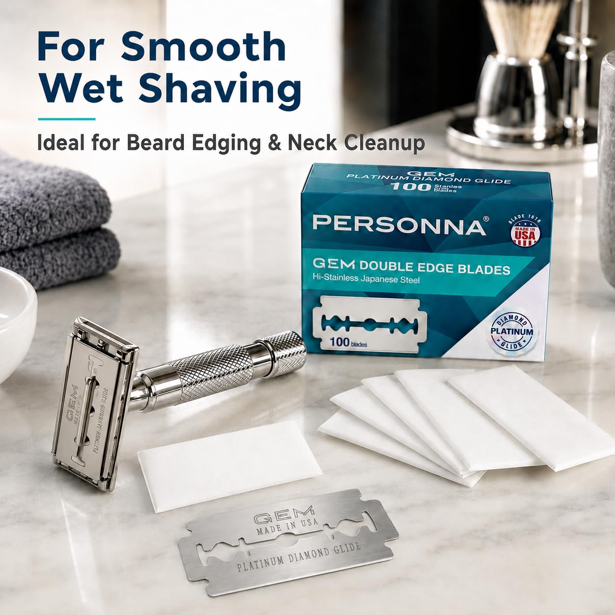 Personna GEM Platinum Diamond Glide - Cuchillas de afeitar de doble...