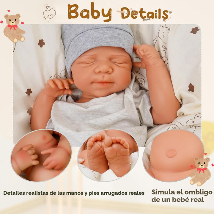KUICEO Muñecas de bebé Reborn de silicona completa, de 20 pulgadas,...