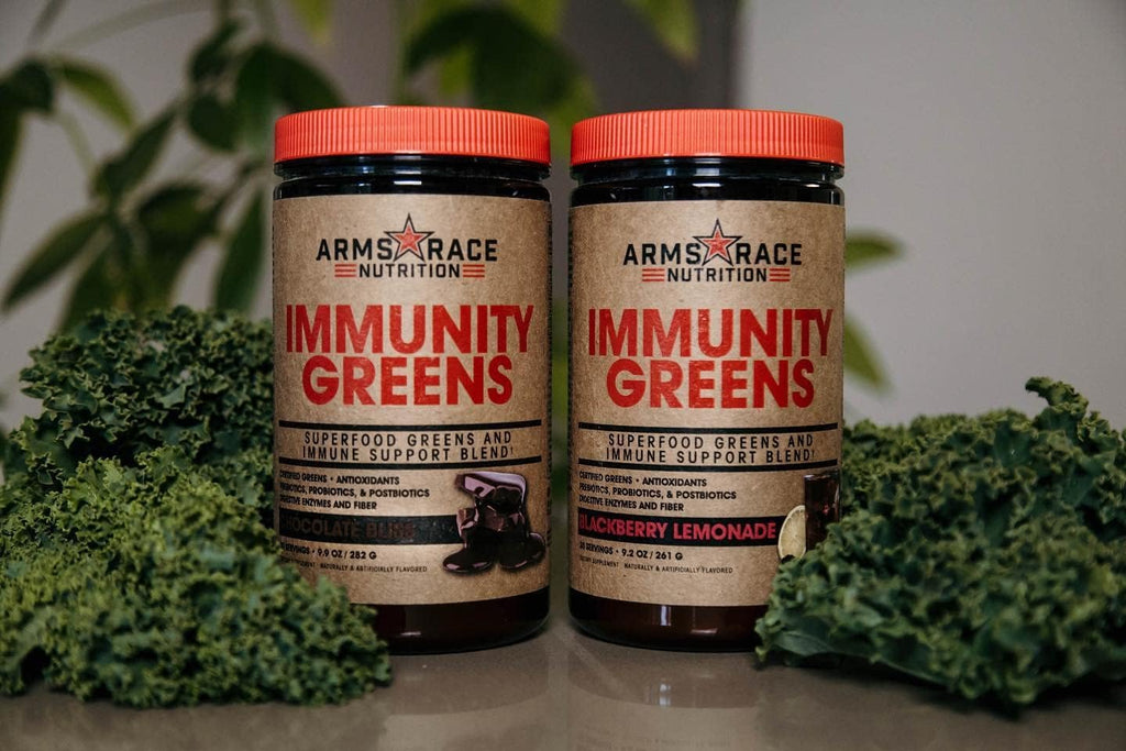 Arms Race Nutrition Immunity Greens Superalimento verde y mezcla