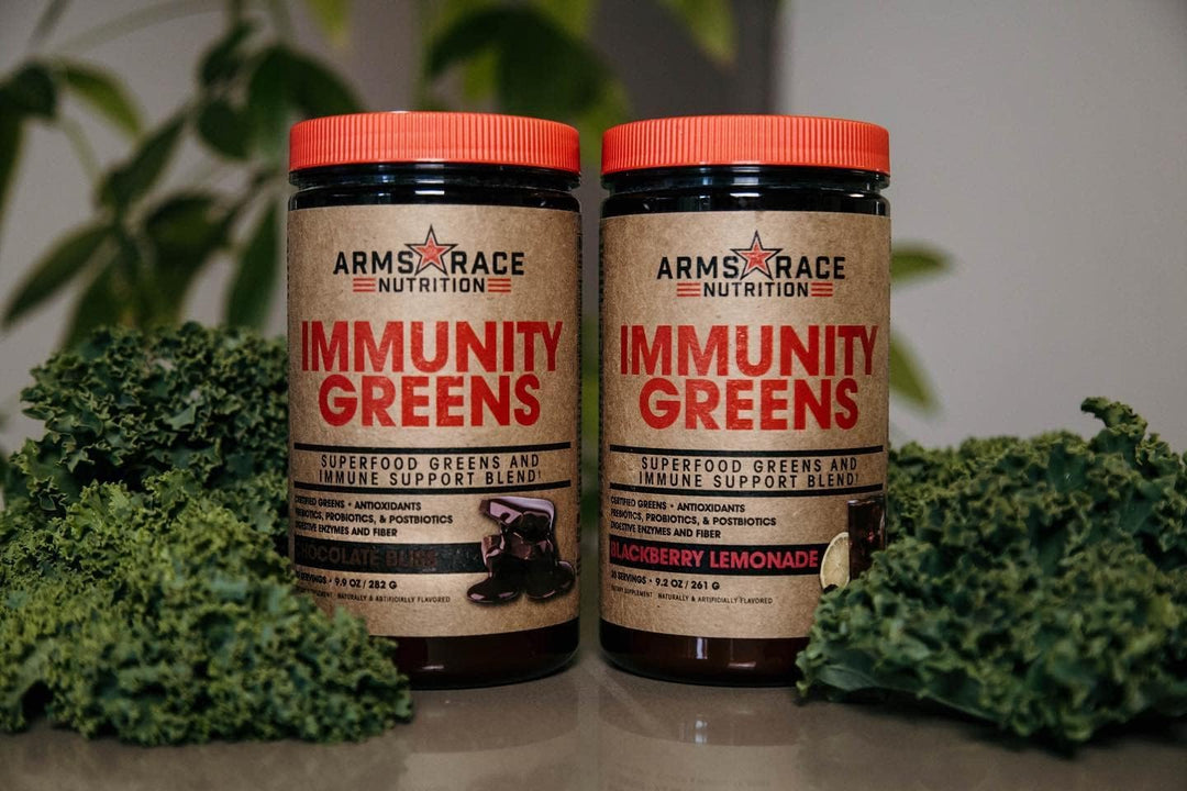 Arms Race Nutrition Immunity Greens Superalimento verde y mezcla de...