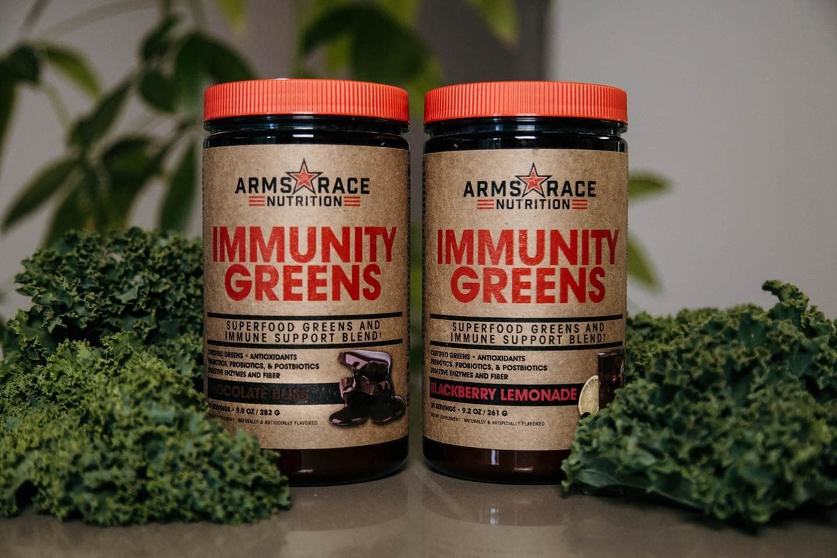 Arms Race Nutrition Immunity Greens Superalimento verde y mezcla