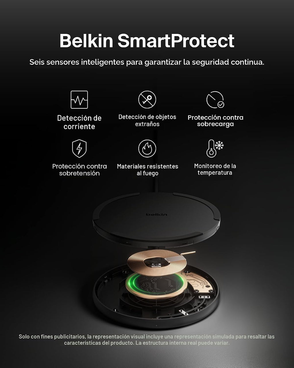 Belkin Cargador inalámbrico de 15W, Base de carga Qi para iPhone 17 (paquete de 2)