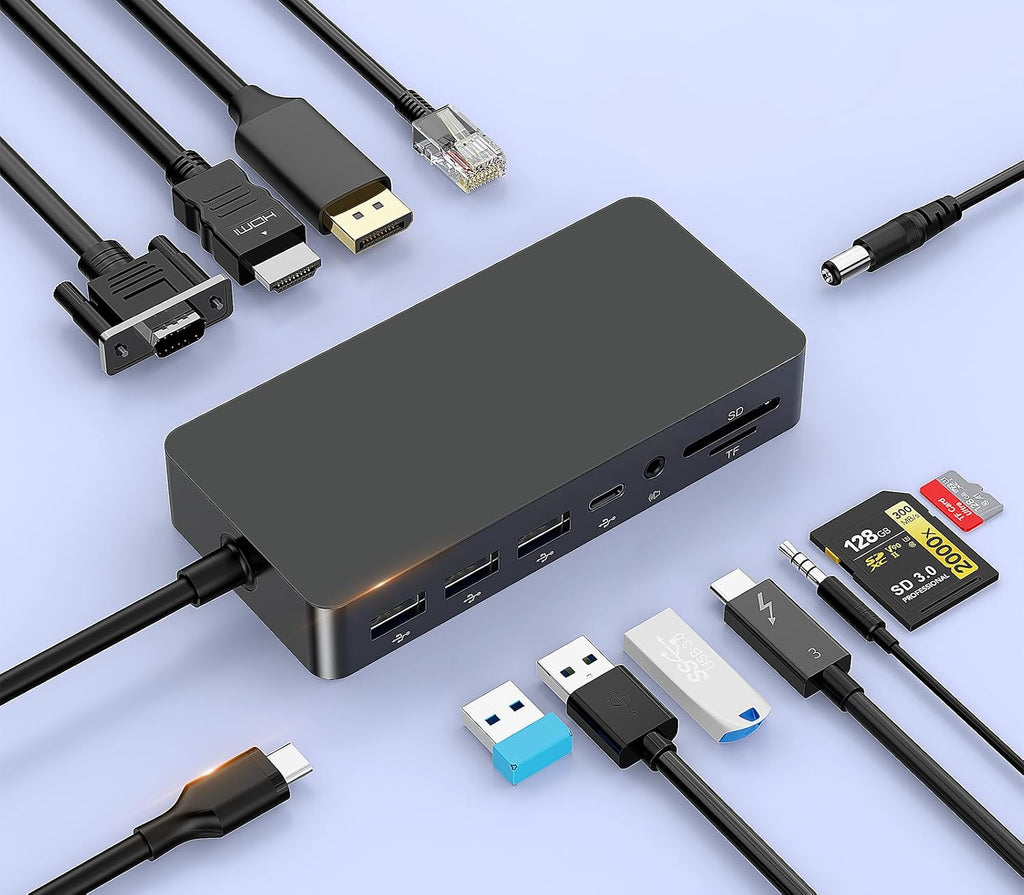 Estación de acoplamiento Surface Thunderbolt 4, triple pantalla a través de HDMI, VGA y DP con adaptador de corriente, Surface Dock compatible con Surface Pro 12/11/10/9/8/X/7 y Surface Laptop 5/4/3