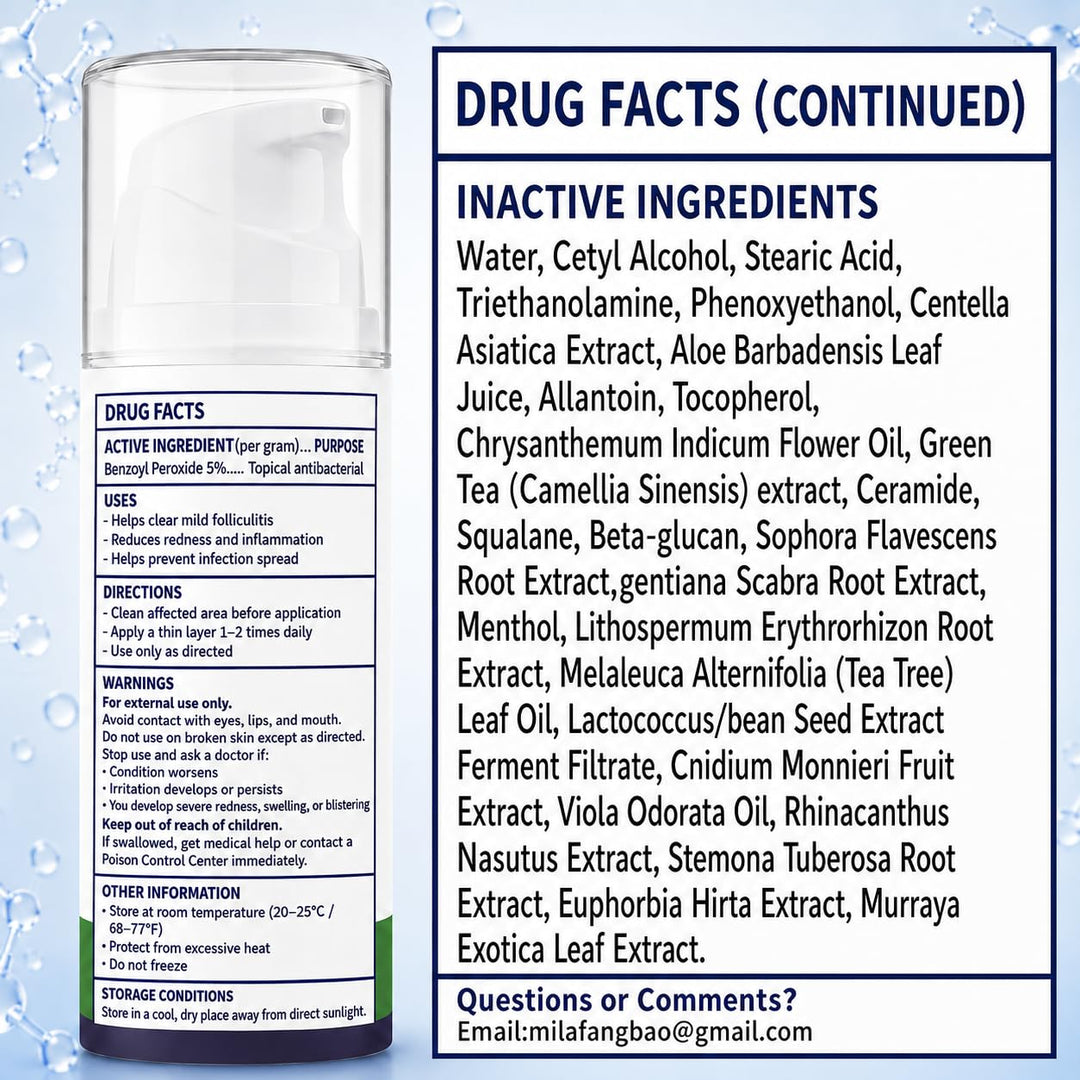 Crema de tratamiento de foliculitis para afeitado y depilación para...