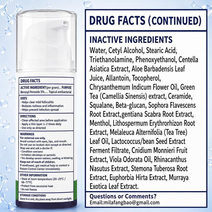Crema de tratamiento de foliculitis para afeitado y depilación para...