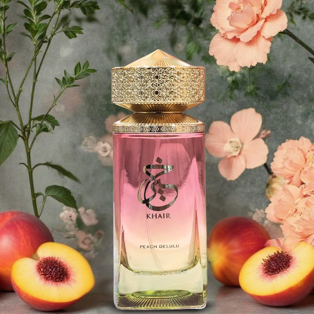 Paris Corner Khair Peach Delulu Eau de Parfum para mujer, 3.4 onzas...