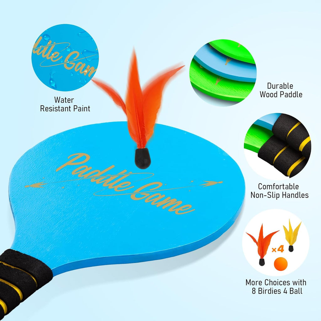 Juego de pelota de remo de playa, juego de bádminton, juegos al aire libre