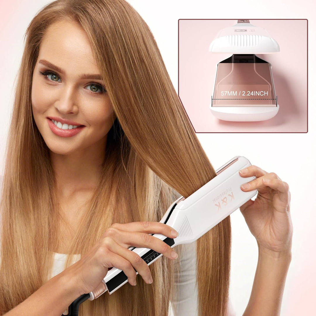K&amp;K - Plancha plana para cabello lacio de 2.25 pulgadas, para t...