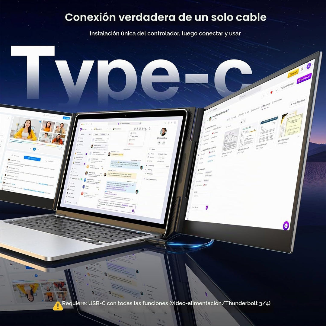 Extensor de pantalla para laptop, pantalla IPS FHD 1080P de 15.6 pu...