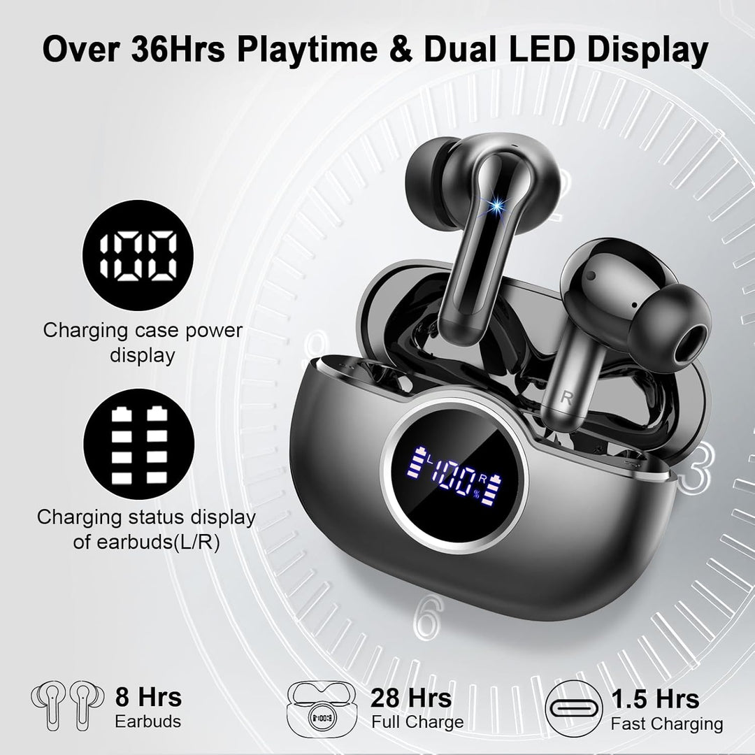 Auriculares inalámbricos, 2026 Bass-3.0 Bluetooth 5.4 auriculares e...