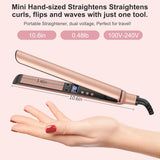 Mini plancha plana, mini plancha de pelo de cerámica para cabello c...