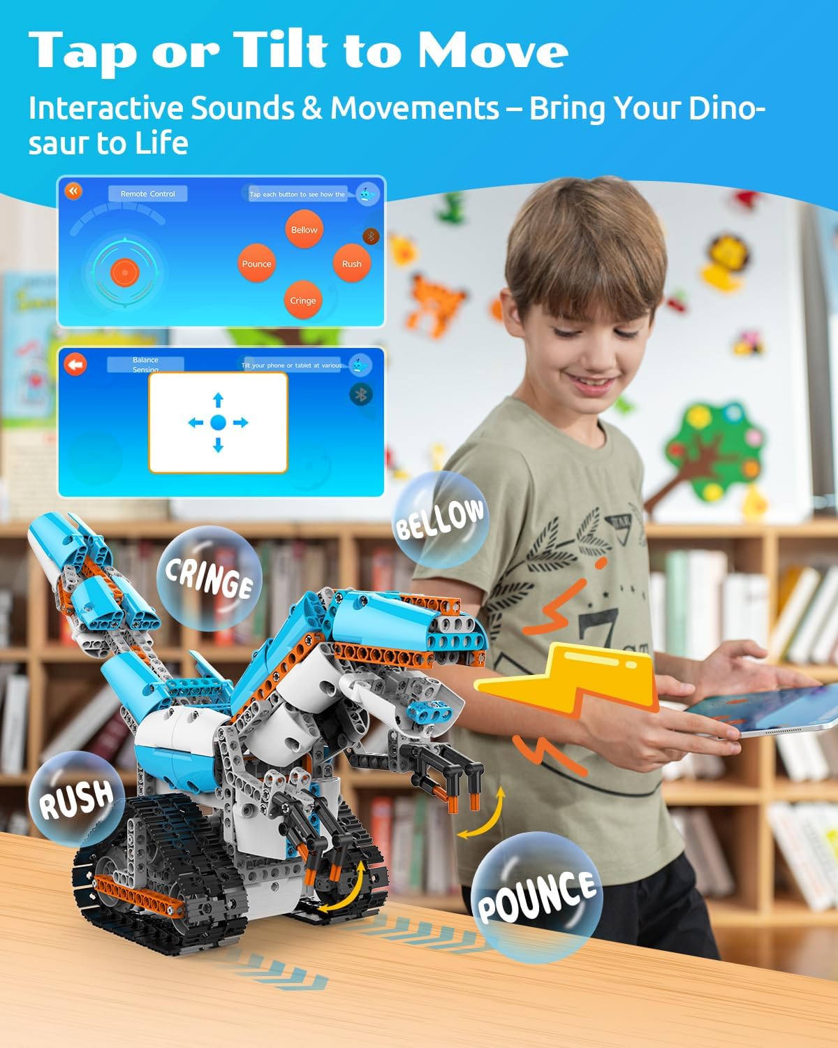 WhalesBot E7 Pro - Kit de robot de codificación y control remoto para niños de 8 años en adelante, programación Scratch y modular, set de juguete educativo de ingeniería científica con controlador