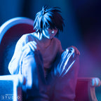 ABYSTYLE Studio Death Note Detective L SFC Figura coleccionable de PVC de 5.5 pulgadas de alto, estatua de anime, figura de manga de anime, decoración del hogar, habitación y oficina, regalo