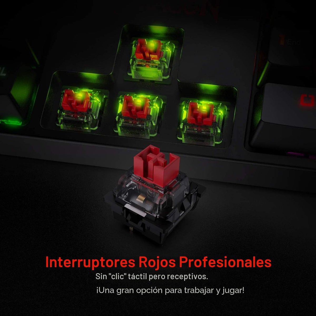 Redragon Teclado mecánico para juegos K582 RGB, 100% 104 teclas de...