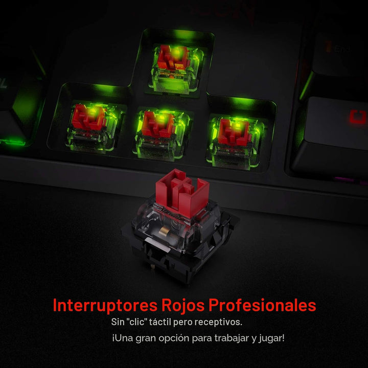 Redragon Teclado mecánico para juegos K582 RGB, 100% 104 teclas de...