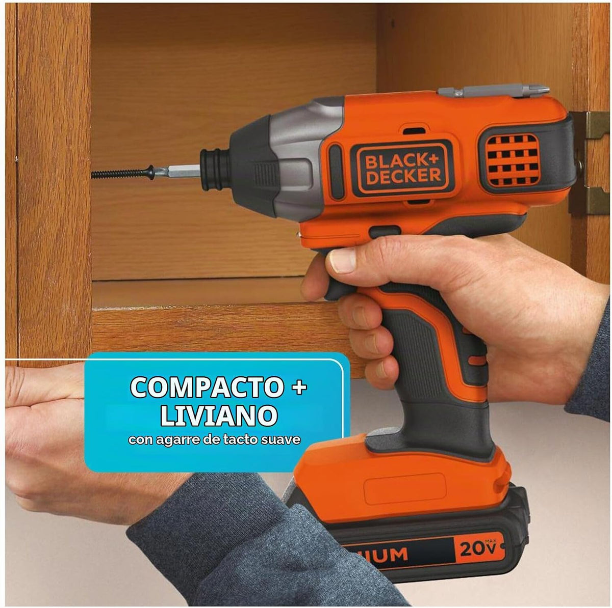 Taladro Black & Decker (BDCI20C) de batería de litio, 20 V máximo
