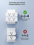 Govee Dual Smart Plug 4 Pack, 15A WiFi Bluetooth Outlet, 2-en-1 Design