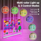 Tablero de dibujo inteligente de 14.1 x 10.9 pulgadas con control remoto de aplicación de sincronización de música, tablero de notas LED brillante con colores, tableta de dibujo con luz de neón