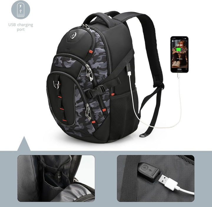 swissdigital Mochila para portátil de viaje de negocios, para hombr...