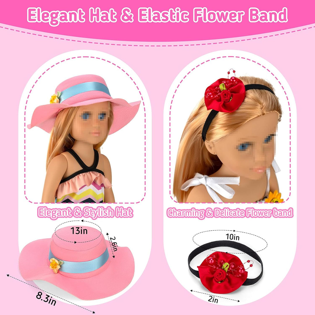 Zecckige Ropa de muñeca de 18 pulgadas y accesorios para muñecas am...