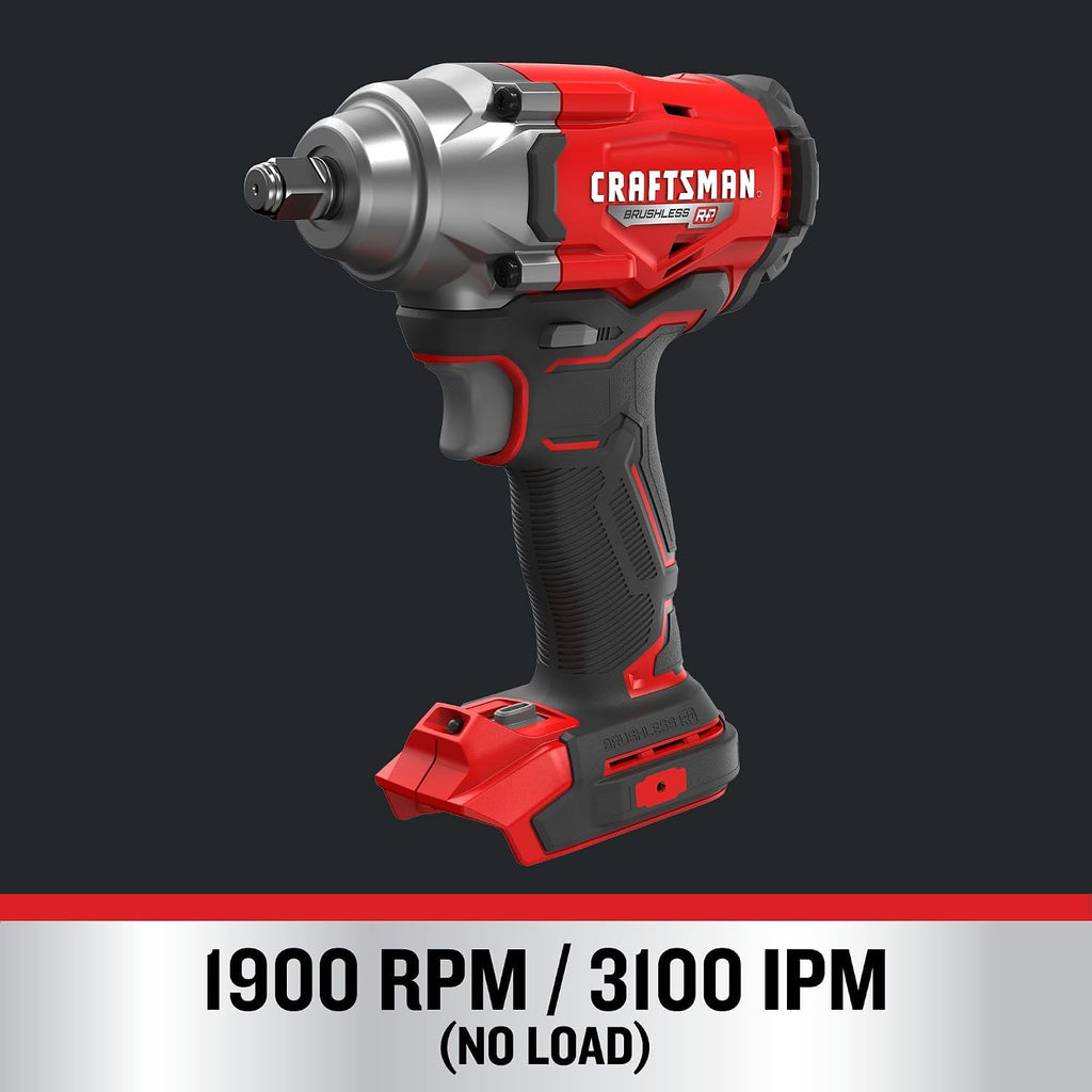 CRAFTSMAN V20 Llave de impacto inalámbrica, 1/2 pulgada, solo herramienta (CMCF921B)