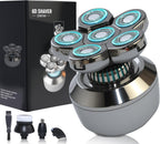 Afeitadoras de cabeza para hombres calvos: afeitadora de cabeza desmontable mejorada, cabezales flotantes 6D, afeitadora eléctrica seca y húmeda, IPX8 impermeable, pantalla LED