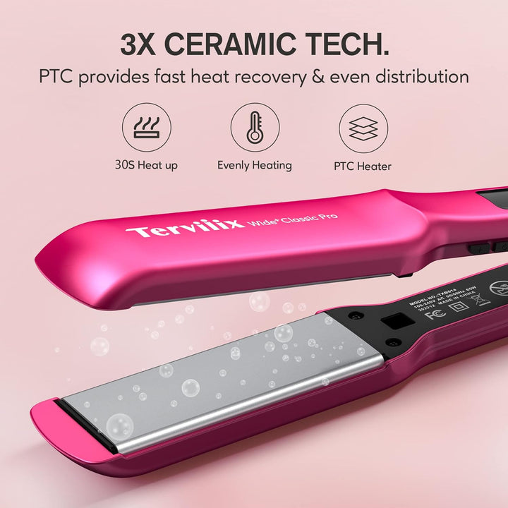Terviiix Plancha de pelo de cerámica, plancha plana de 1-1\/2 pulga...