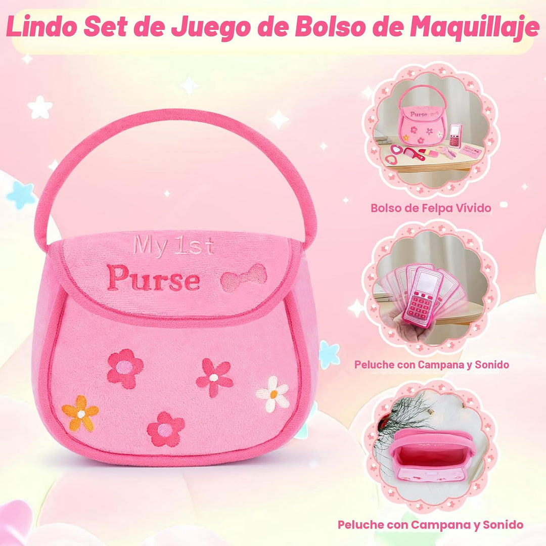 GERBIT My First - Juego de bolso rosa de peluche, con 6 piezas de p...